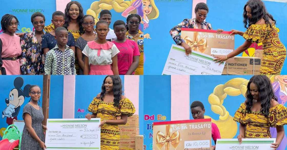 Yvonne Nelson presents prizes to winners