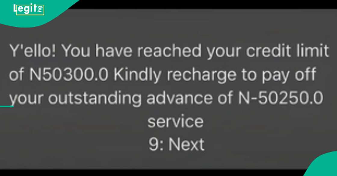 Lady posts alleged screenshot of outstanding debt.