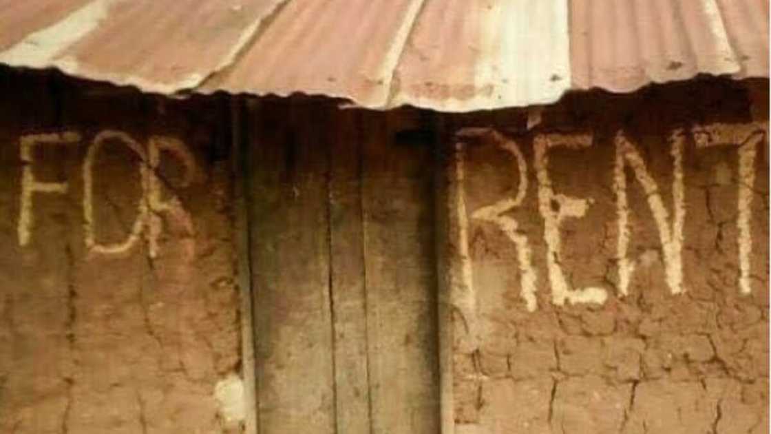For Rent sign on mud dilapitated house causes massive stirs on Instagram For Rent sign on mud dilapitated house causes massive stirs on Instagram