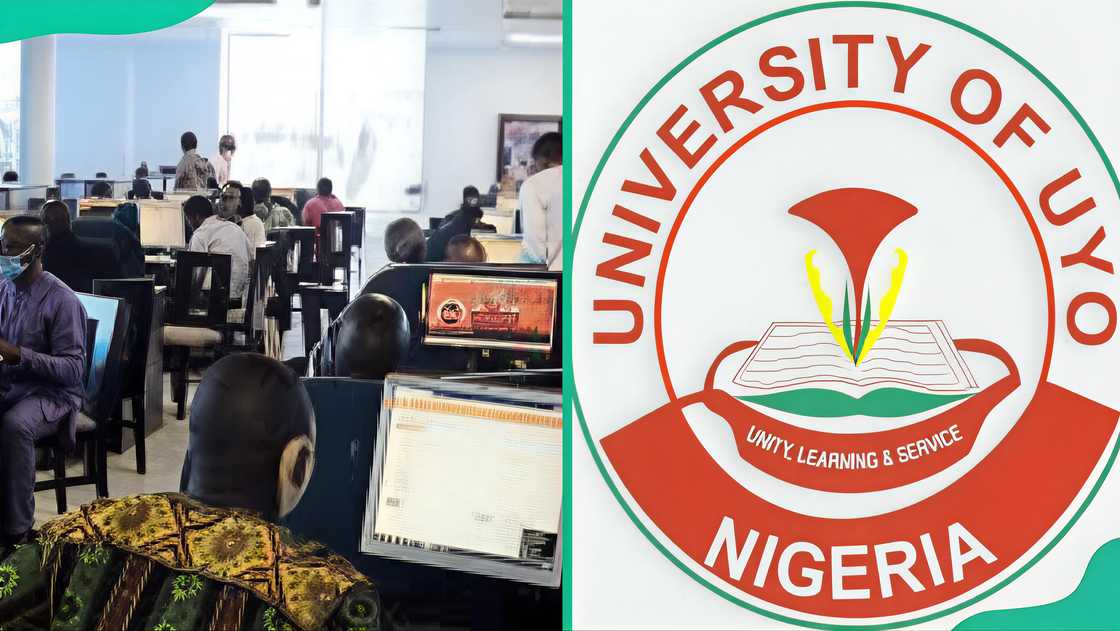 University of UYO logo students during a computer lesson University of UYO logo students during a computer lesson