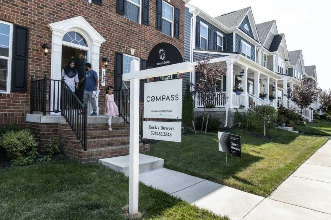 Prospective home buyers leave a property for sale in Clarksburg, Maryland on September 03, 2023 Prospective home buyers leave a property for sale in Clarksburg, Maryland on September 03, 2023