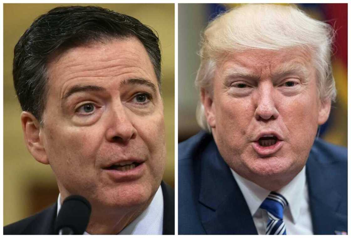 Then FBI Director James Comey (left) was fired by president Donald Trump in 2017 Then FBI Director James Comey (left) was fired by president Donald Trump in 2017