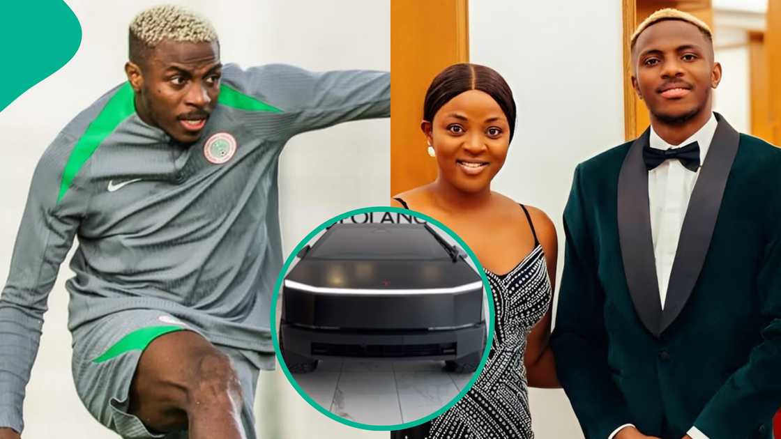 Super Eagles star Victor Osimhen buys a Tesla Cybertruck for his sibling. Super Eagles star Victor Osimhen buys a Tesla Cybertruck for his sibling.