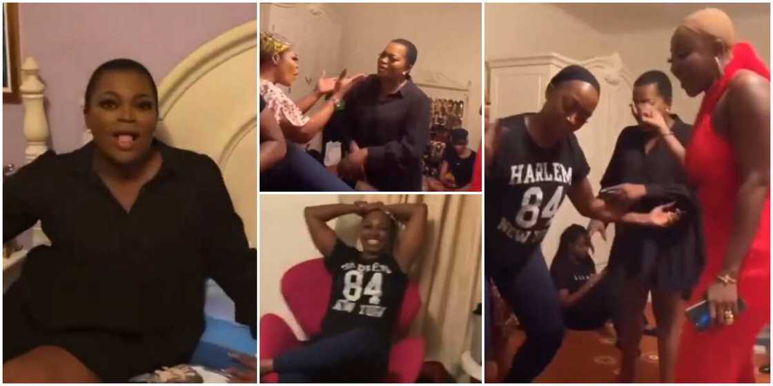 Hilarious videos of Kate Henshaw, Funke Akindele, and others on a movie set crack fans up on social media Hilarious videos of Kate Henshaw, Funke Akindele, and others on a movie set crack fans up on social media