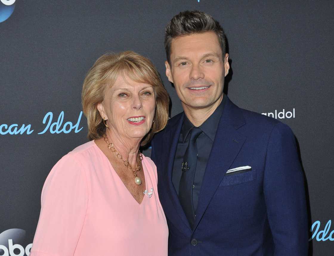 Ryan Seacrest and mother Connie Seacrest in Los Angeles, California.