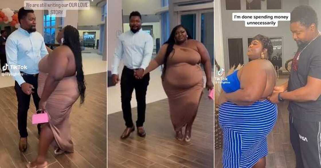 Plus-sized woman flaunts her man