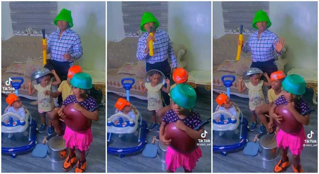 Nigerian mum and her kids seen performing Lucky Dube in a live band at home. Nigerian mum and her kids seen performing Lucky Dube in a live band at home.