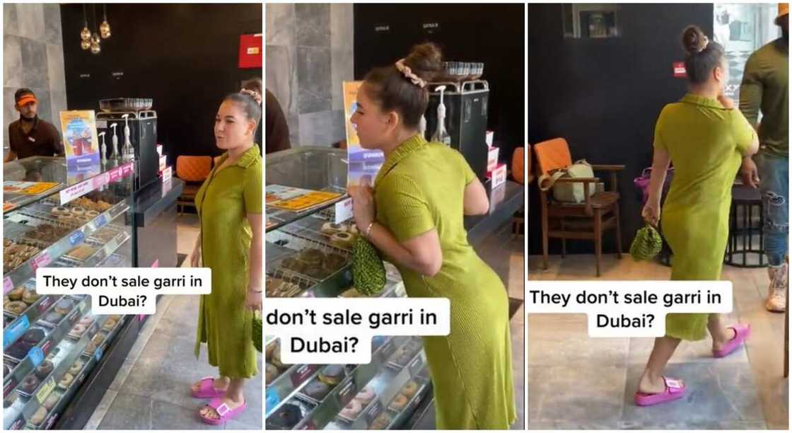 Mild drama in Dubai as white lady demands Nigerian garri in restaurant. Mild drama in Dubai as white lady demands Nigerian garri in restaurant.