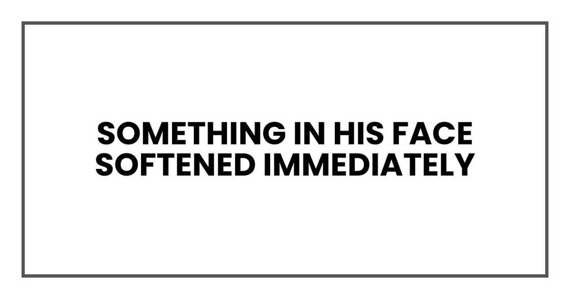 Something in his face softened immediately
