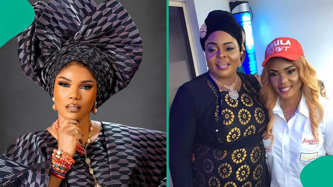 Actress Iyabo Ojo shares video of herself with Lizzy Anjorin's godmother Lizzy Obanla in China.