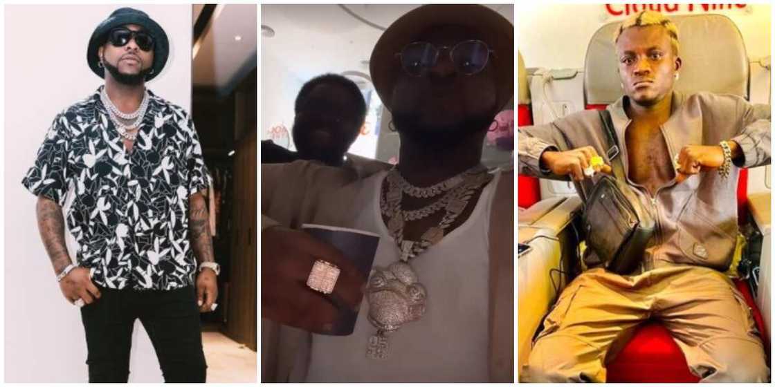 Photos of Davido and Portable.