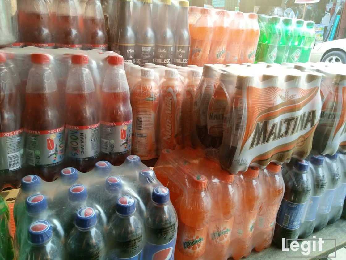 Soft drinks have increased by over ten percent, traders at the market told Legit.ng. Photo credit: Esther Odili Soft drinks have increased by over ten percent, traders at the market told Legit.ng. Photo credit: Esther Odili