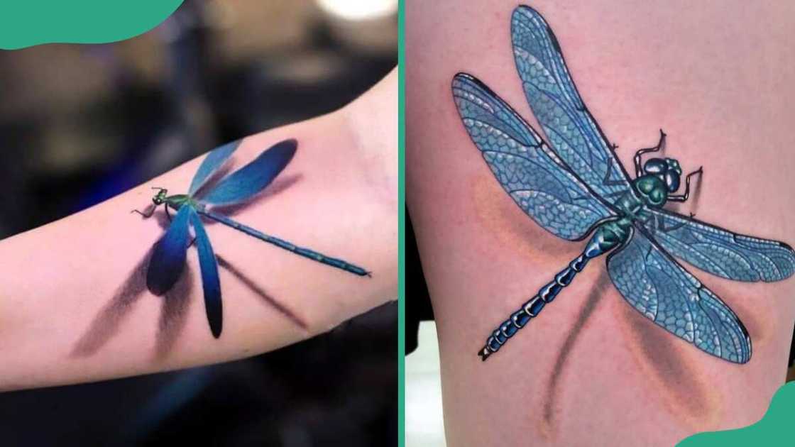 3D dragonfly tattoo