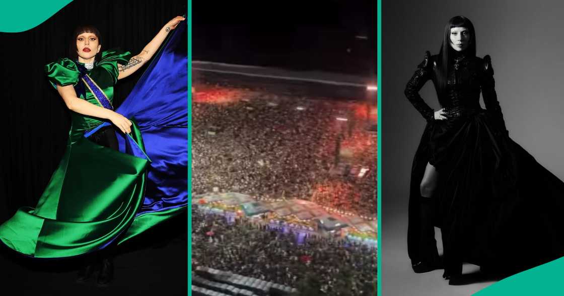 Lady Gaga performs to an estimated 2.5 million crowd at Copacabana Beach in Rio de Janeiro. Lady Gaga performs to an estimated 2.5 million crowd at Copacabana Beach in Rio de Janeiro.