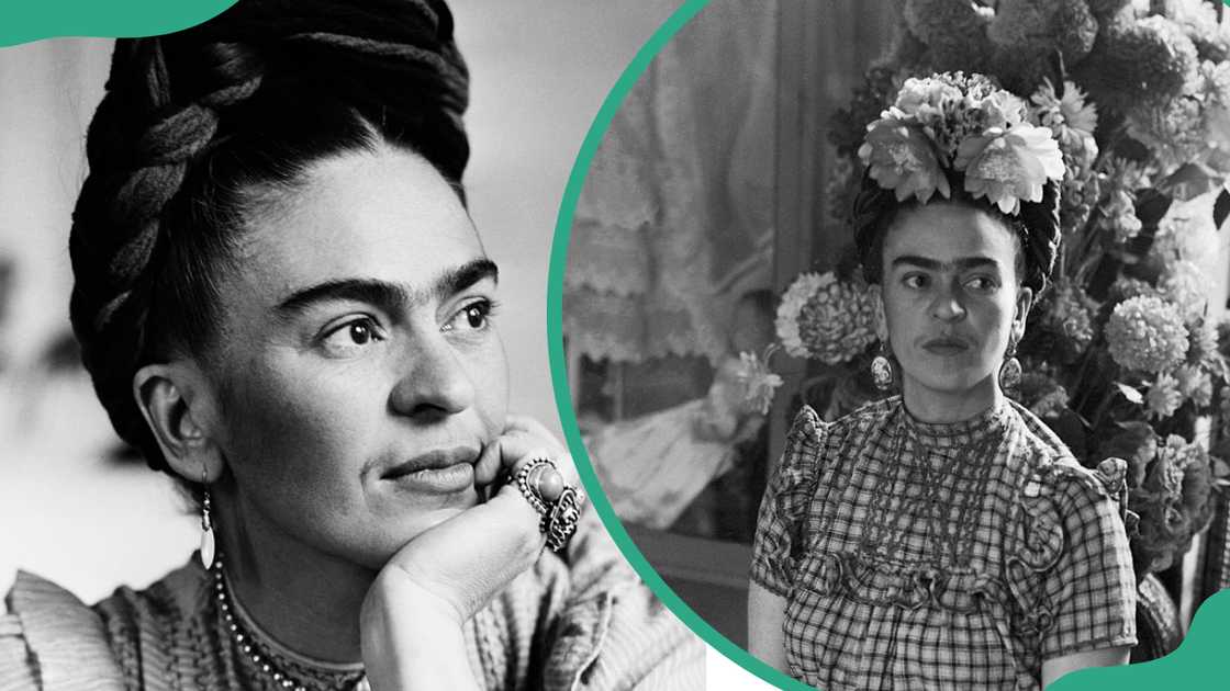 Different portraits of Mexican painter Frida Kahlo Different portraits of Mexican painter Frida Kahlo