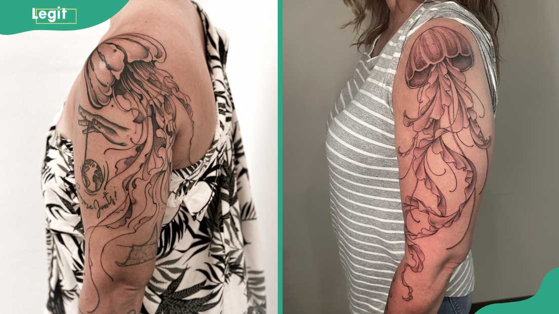 Jellyfish sleeve tattoo Jellyfish sleeve tattoo