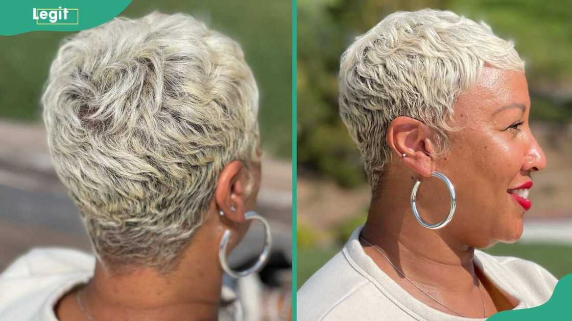 Blonde pixie style