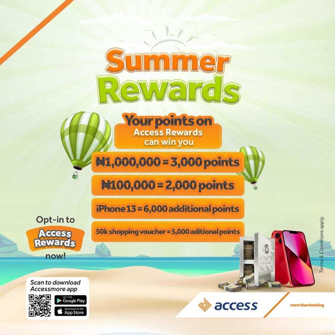 Access Bank to Reward Customers with Millions in Cash & Prizes in the AccessMore Mega Rewards Summer Campaign Access Bank to Reward Customers with Millions in Cash & Prizes in the AccessMore Mega Rewards Summer Campaign