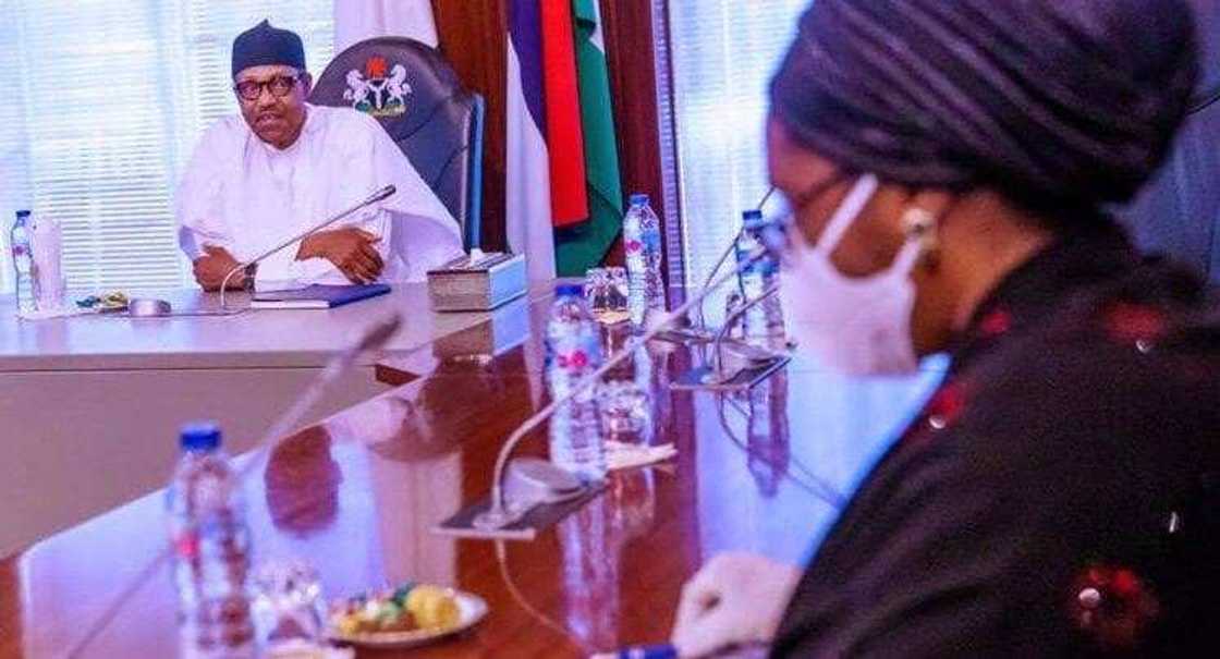 Shugaba Buhari da ministan kuɗi, Zainab Ahmed