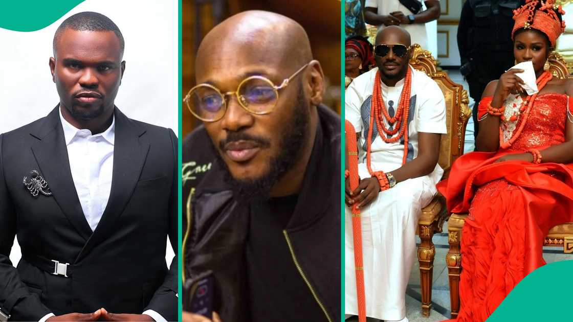 Tosin Silverdam reacts after 2Baba's debunked alleged arrest in the UK over rumoured fight with his wife Natasha Osawaru. Tosin Silverdam reacts after 2Baba's debunked alleged arrest in the UK over rumoured fight with his wife Natasha Osawaru.