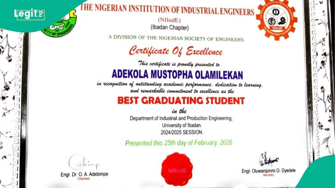 University of Ibadan graduate Adekola Mustopha celebrates making the Dean’s Honours List five times, graduating top of the Industrial and Production Engineering. University of Ibadan graduate Adekola Mustopha celebrates making the Dean’s Honours List five times, graduating top of the Industrial and Production Engineering.