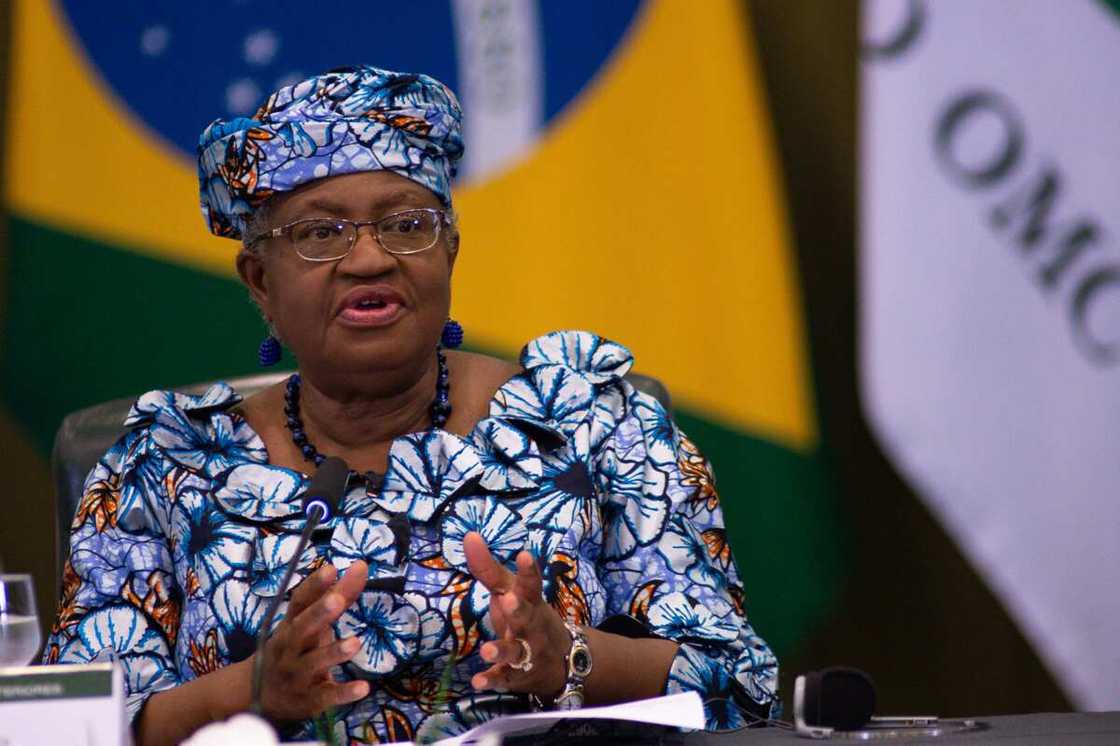 Ngozi Okonjo-Iweala speaks during a news conference Ngozi Okonjo-Iweala speaks during a news conference