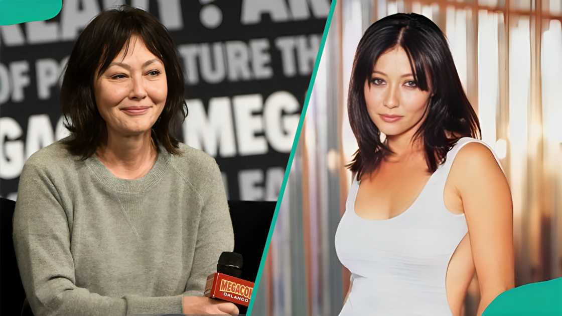 Shannen Doherty smiling for the camera Shannen Doherty smiling for the camera