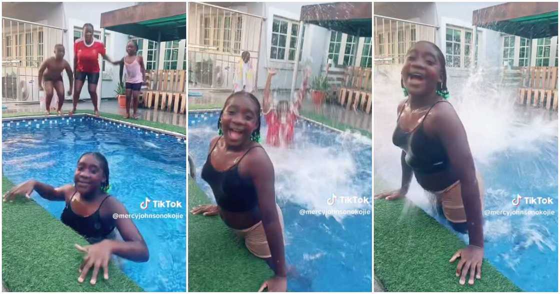 Mercy Johnson and kids replicate The Little Mermaid movie.