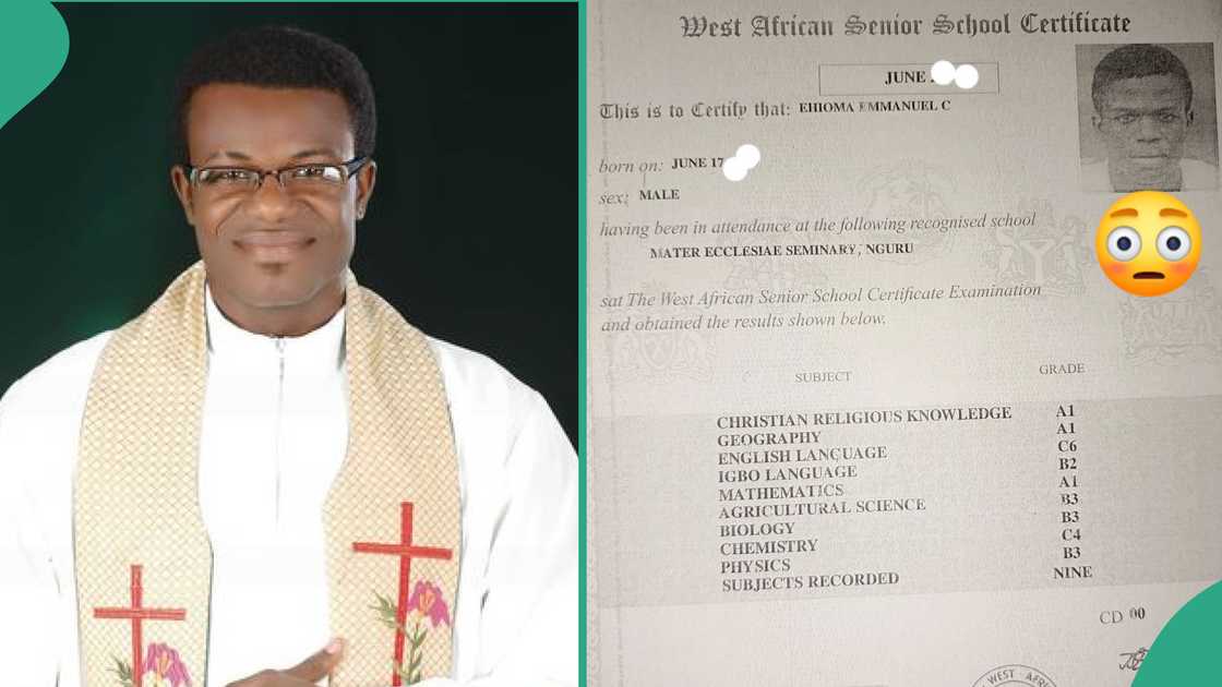 Catholic priest posts his WAEC certificate, stirs reactions