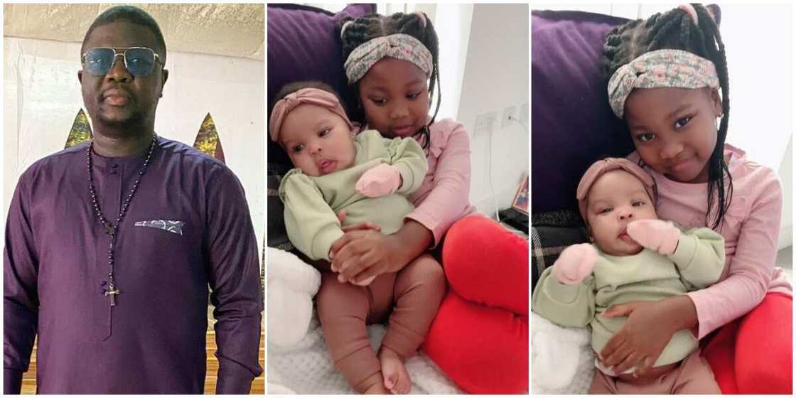 Comedian Seyi Law and his two daughters