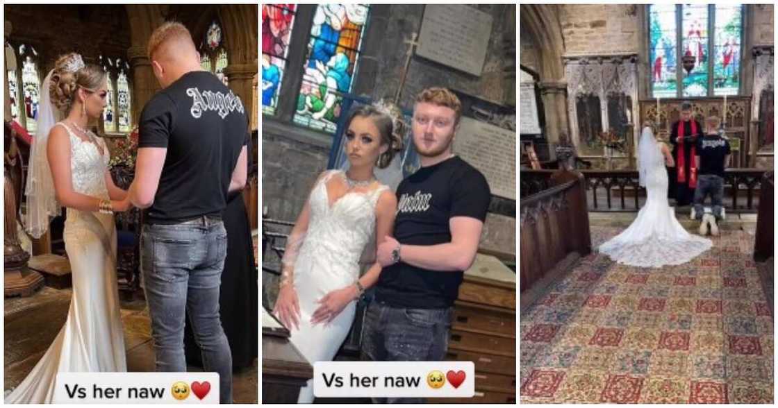 Social media slams groom for rocking washed jeans and t-shirt to his white wedding, photos emerge Social media slams groom for rocking washed jeans and t-shirt to his white wedding, photos emerge