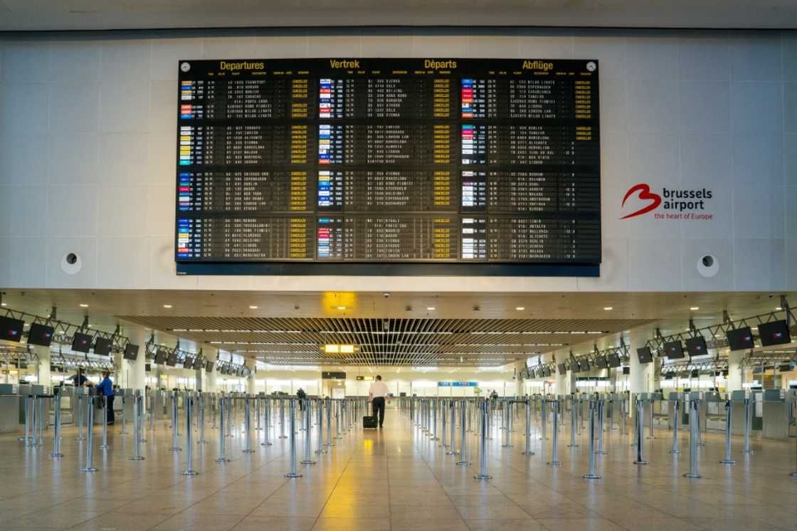Brussels Airport, where a national strike has caused the cancellation of all departing flights Brussels Airport, where a national strike has caused the cancellation of all departing flights