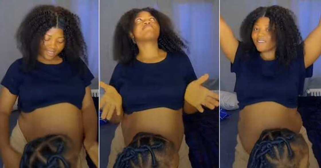 Mum of three babies displays big belly Mum of three babies displays big belly