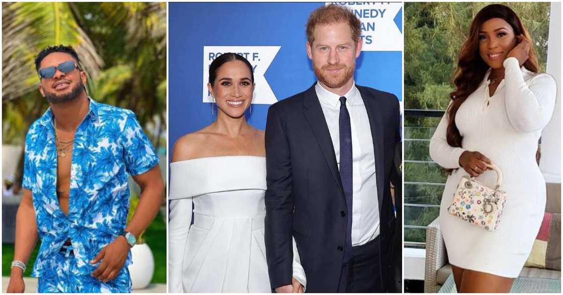 Photo of Cross, Meghan Markle, Prince Harry and Linda Ikeji Photo of Cross, Meghan Markle, Prince Harry and Linda Ikeji