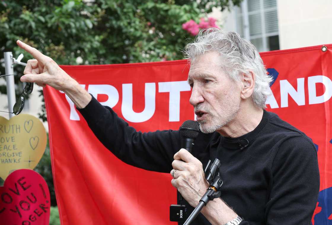 Roger Waters at a news conference and rally outside of the U.S. Department of Justice Roger Waters at a news conference and rally outside of the U.S. Department of Justice