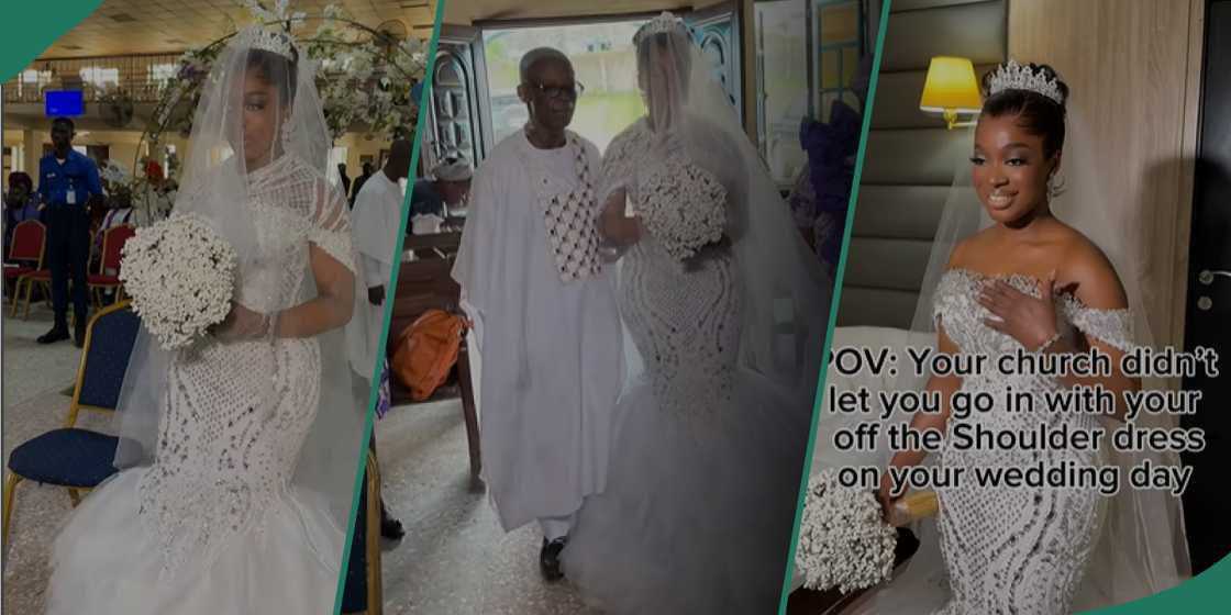 A bride rocks a lovely dress on her wedding day A bride rocks a lovely dress on her wedding day