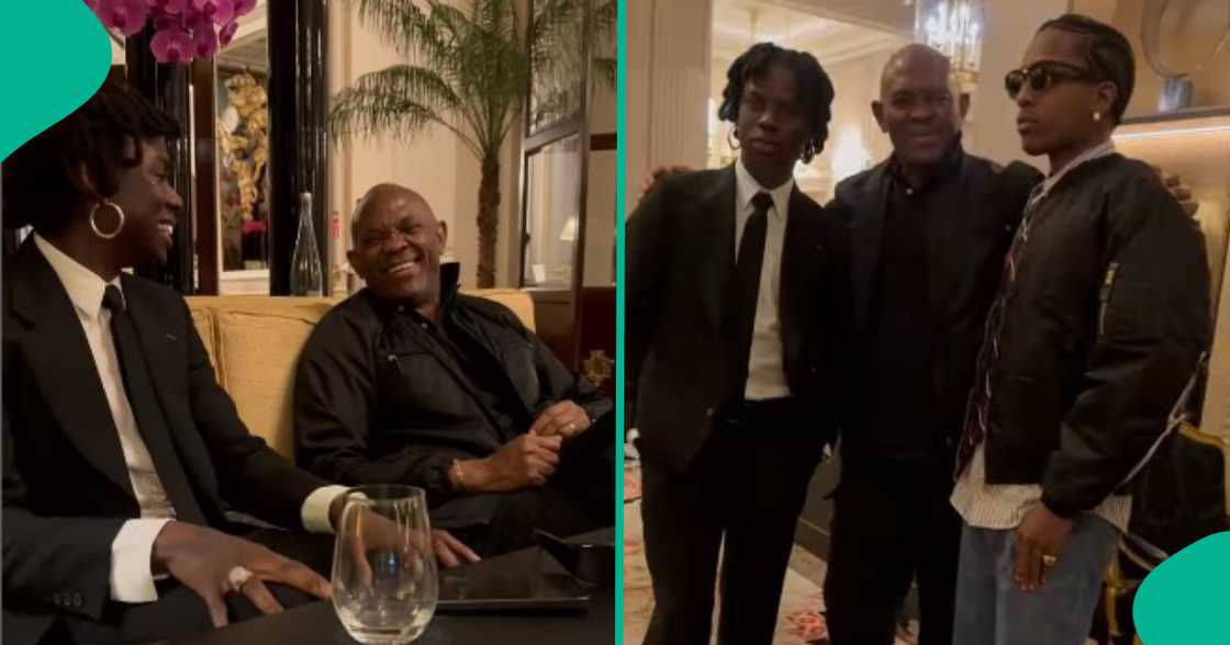 Tony Elumelu with Rema and ASAP Rocky in Paris.