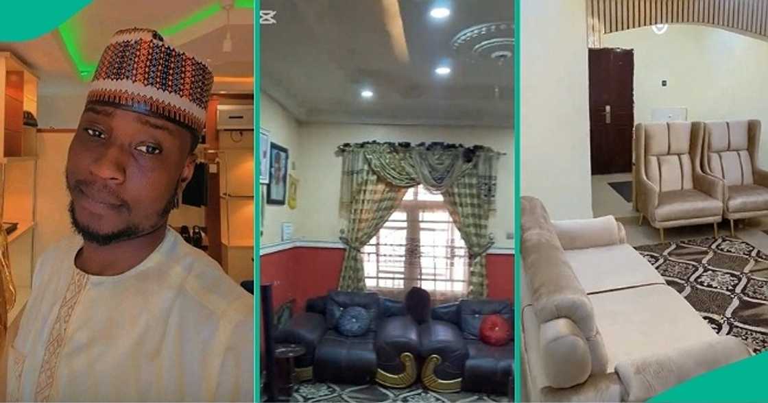 Man takes out dad's old POP in living room, installs new one, video shows luxurious transformation. Man takes out dad's old POP in living room, installs new one, video shows luxurious transformation.