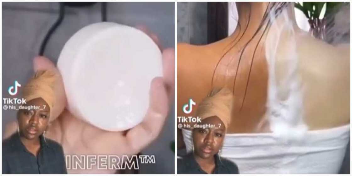 Photos of the bleaching soap. Photos of the bleaching soap.