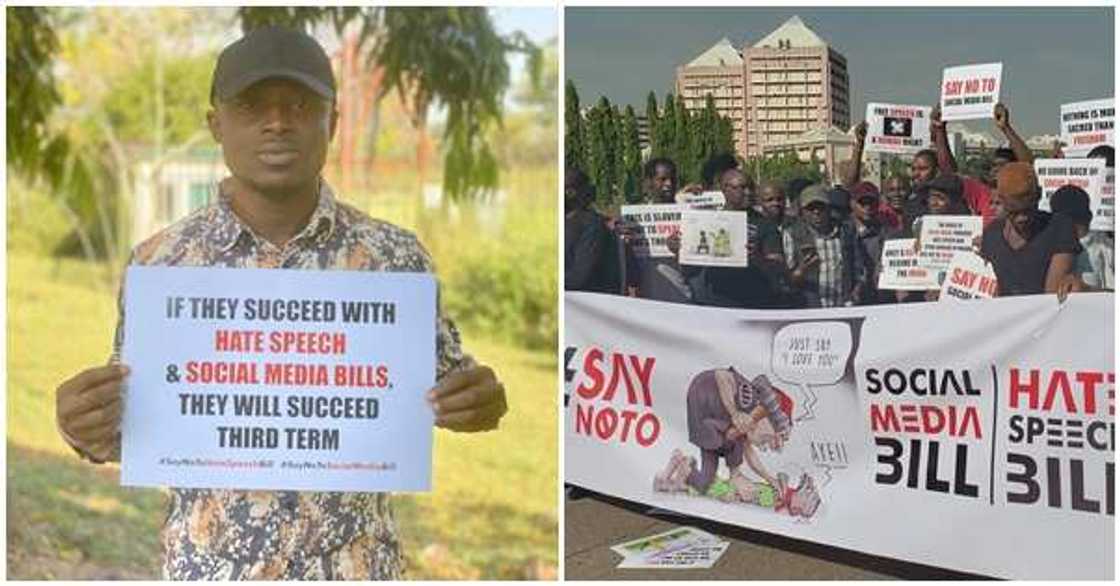 Just in: Protests at NASS over social media bill Just in: Protests at NASS over social media bill