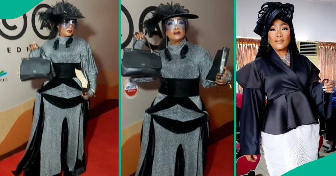 Veteran actress Eucharia Anunobi brings a Bible to the AMVCA red carpet Veteran actress Eucharia Anunobi brings a Bible to the AMVCA red carpet