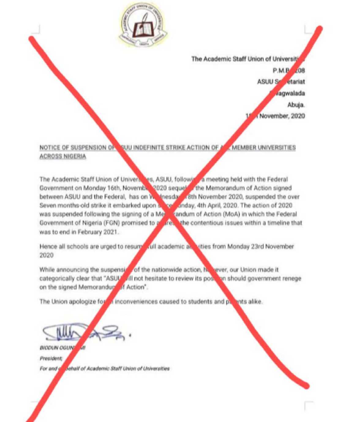 ASUU ta musanta komawa aiki, ta sanar da ranar cigaba da tattaunawa da FG ASUU ta musanta komawa aiki, ta sanar da ranar cigaba da tattaunawa da FG