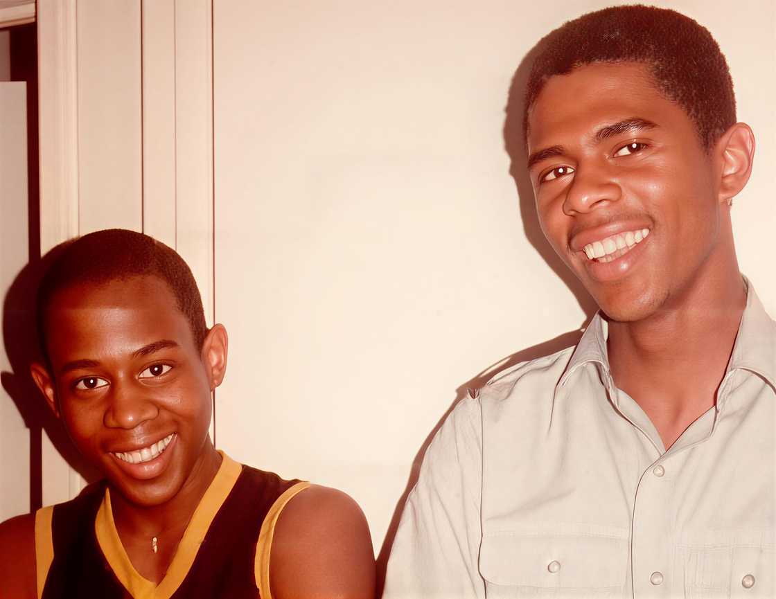 Martin Lawrence poses with his older brother Robert Lawrence Martin Lawrence poses with his older brother Robert Lawrence