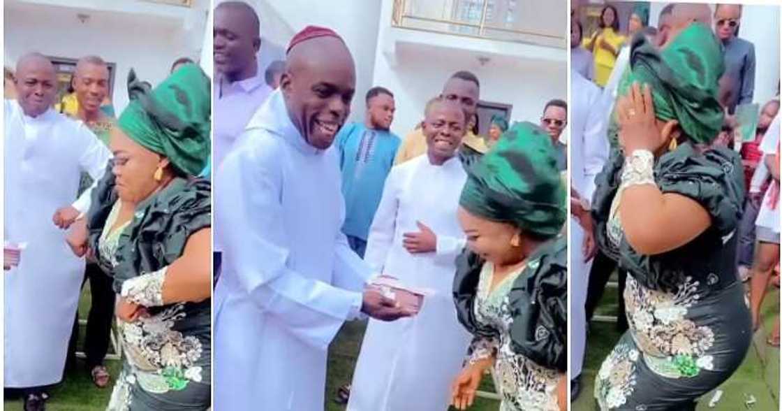 Bishop sprays money, woman dances buga Bishop sprays money, woman dances buga
