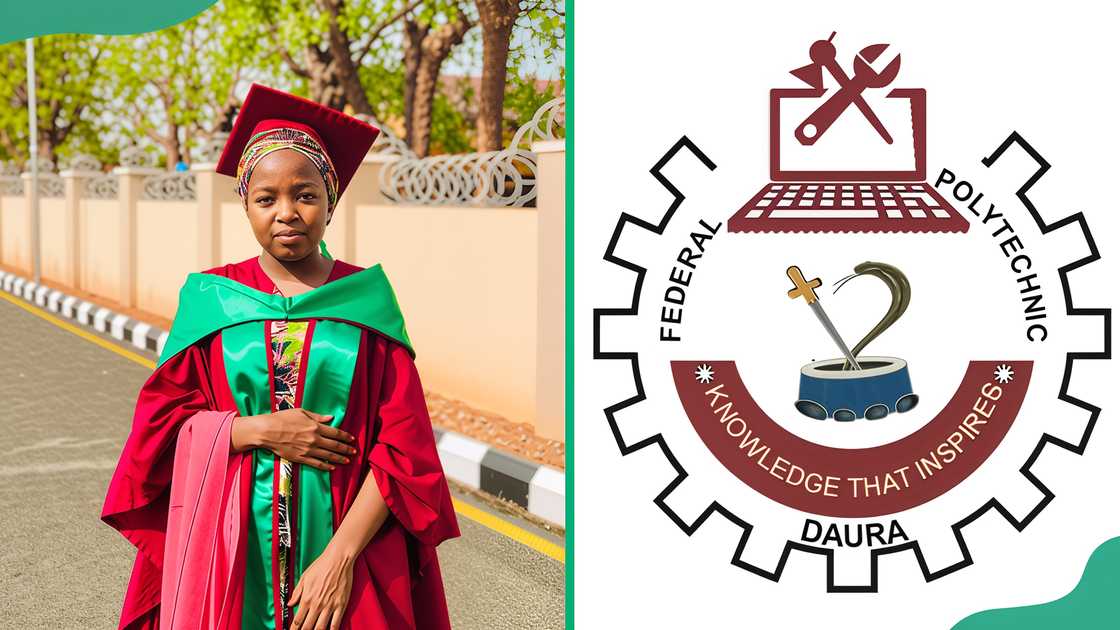 Federal Polytechnic Daura graduate and Federal Polytechnic Daura logo Federal Polytechnic Daura graduate and Federal Polytechnic Daura logo