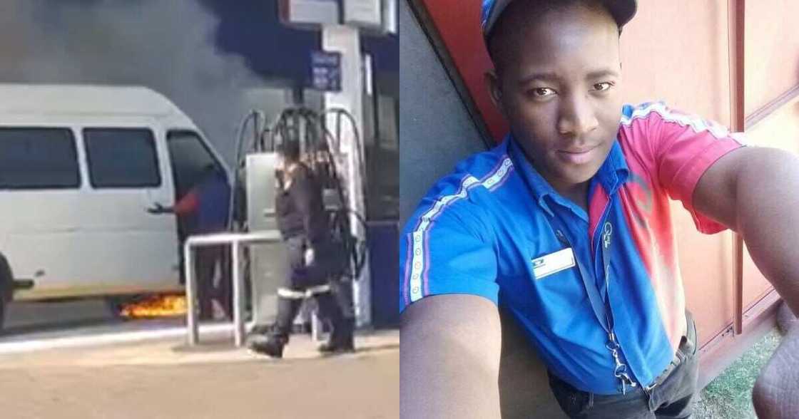 Petrol Attendant Jumps into Flaming Car to Save Car and Petrol Station Petrol Attendant Jumps into Flaming Car to Save Car and Petrol Station