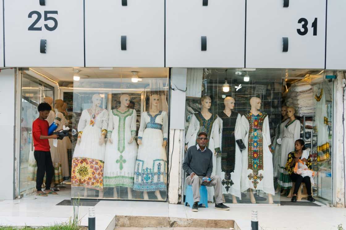 Habesha kemis and other traditional dresses at a shop in Addis Ababa Habesha kemis and other traditional dresses at a shop in Addis Ababa