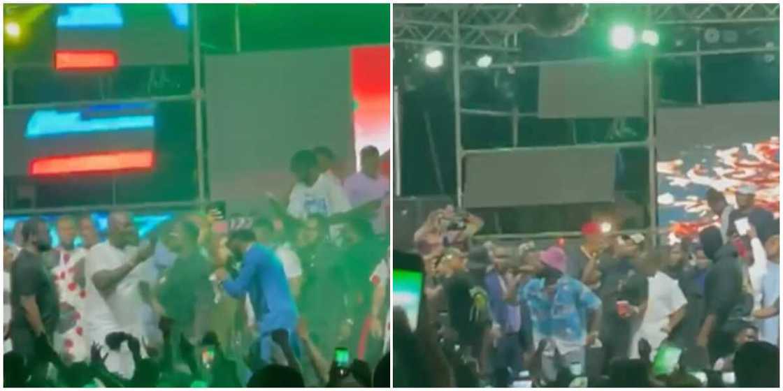 Davido, Dbanj perform at Obi Cubana mum's burial. Davido, Dbanj perform at Obi Cubana mum's burial.