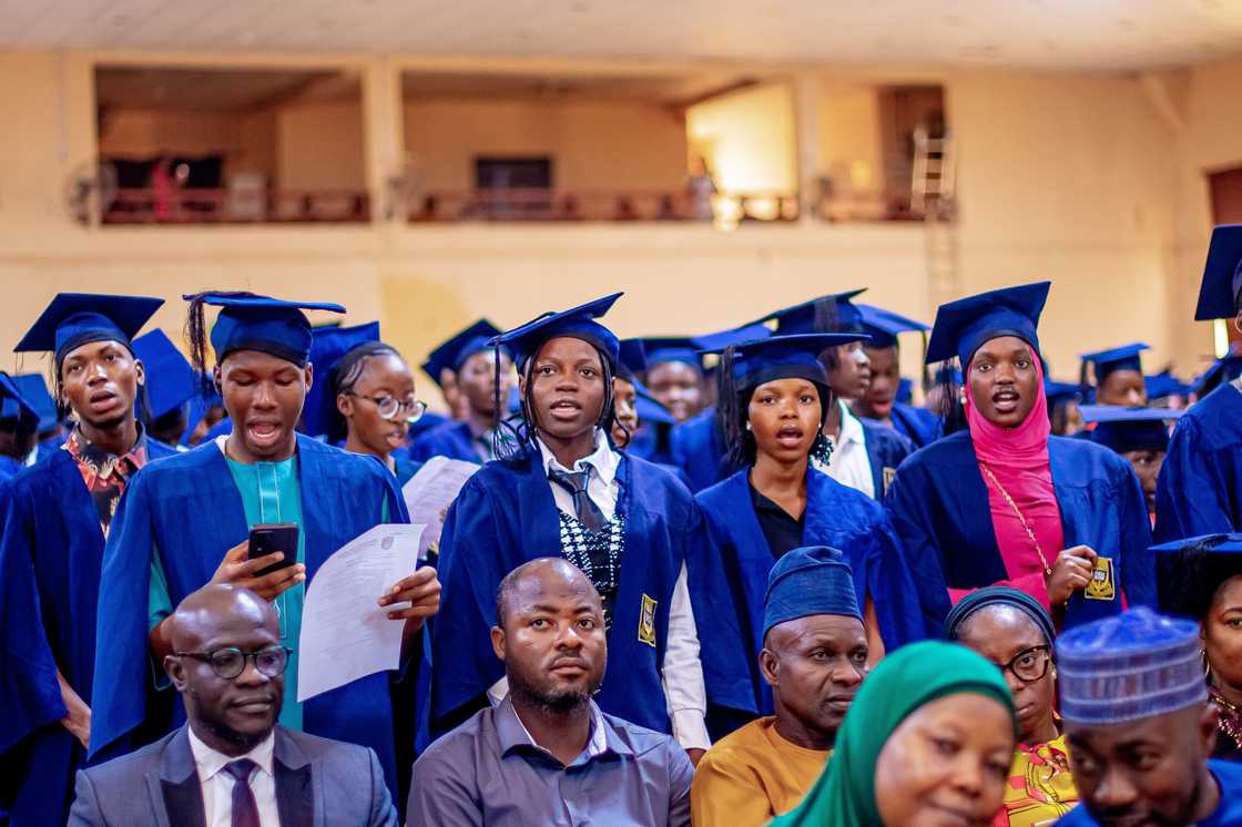 University of Ilorin students singing on graduation day University of Ilorin students singing on graduation day