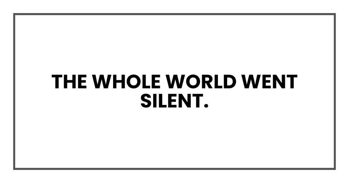 The whole world went silent. The whole world went silent.